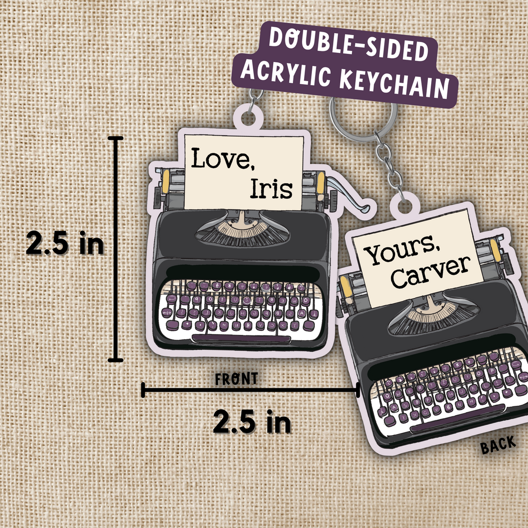 Love Iris, Yours C Typewriter Keychain | Divine Rivals