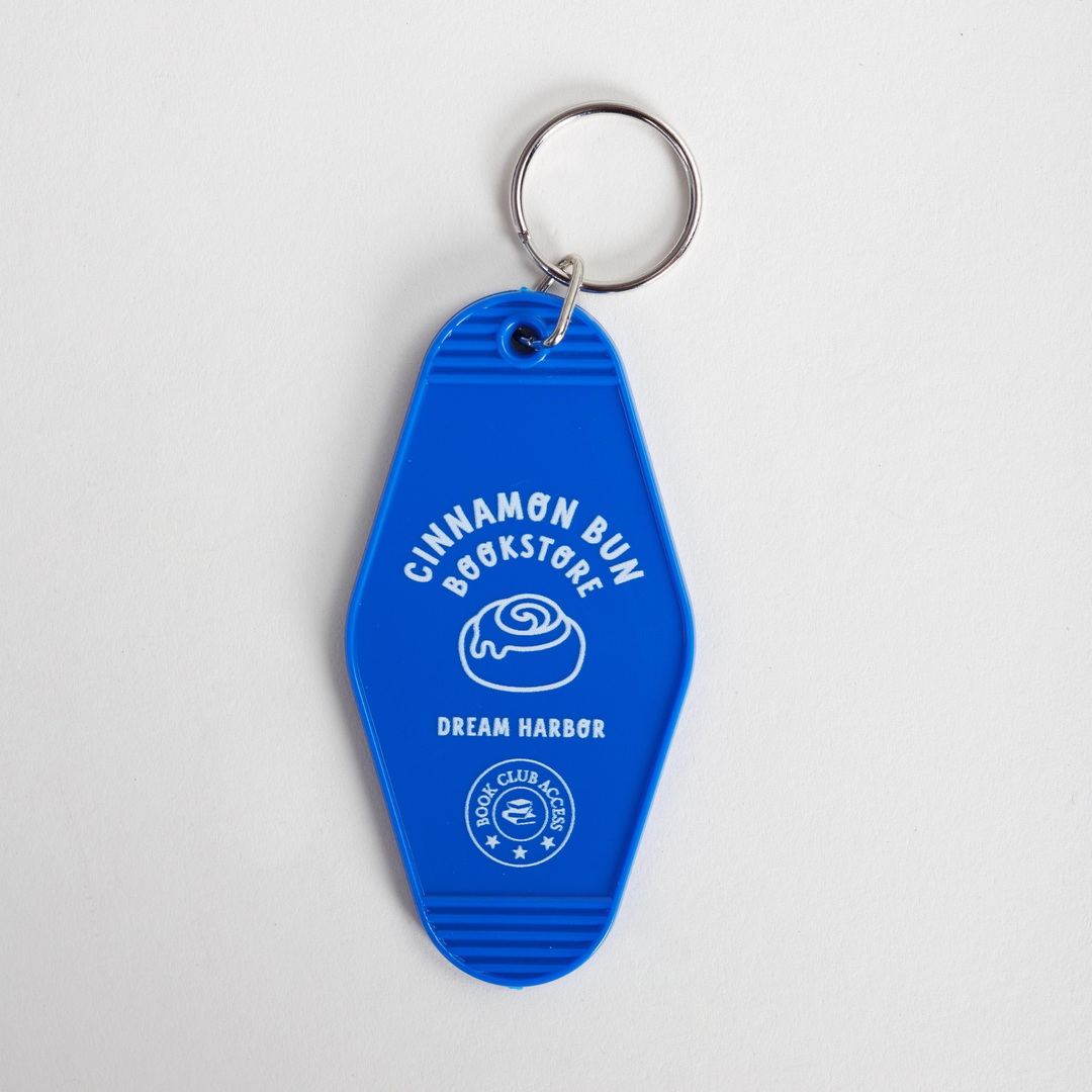 Cinnamon Bun Book Store Motel Keychain | Dream Harbor