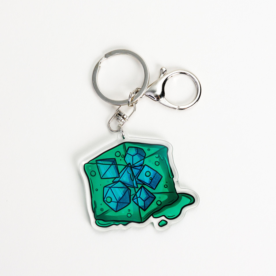 Gelatinous Cube Keychain | Kingdom of Threads Gelatinous Cube Keychain | Kingdom of Threads