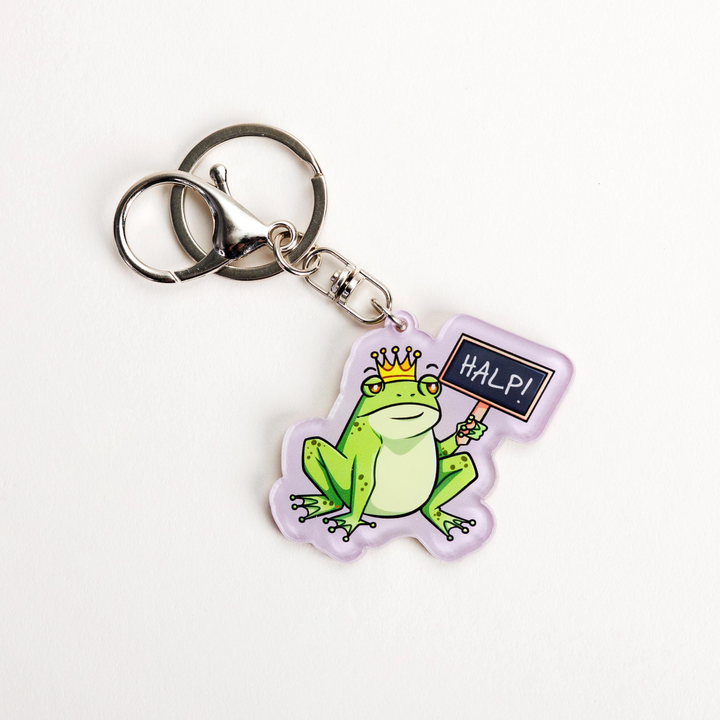 Kingsley with Halp! Sign Keychain | Assistant to the Villain