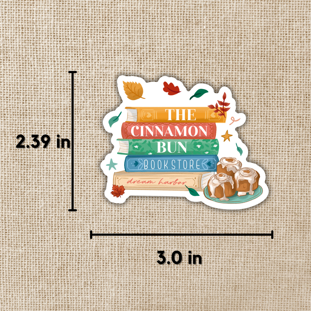 Cinnamon Bun Book Store Sticker | Dream Harbor