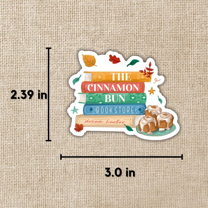 Cinnamon Bun Book Store Sticker | Dream Harbor