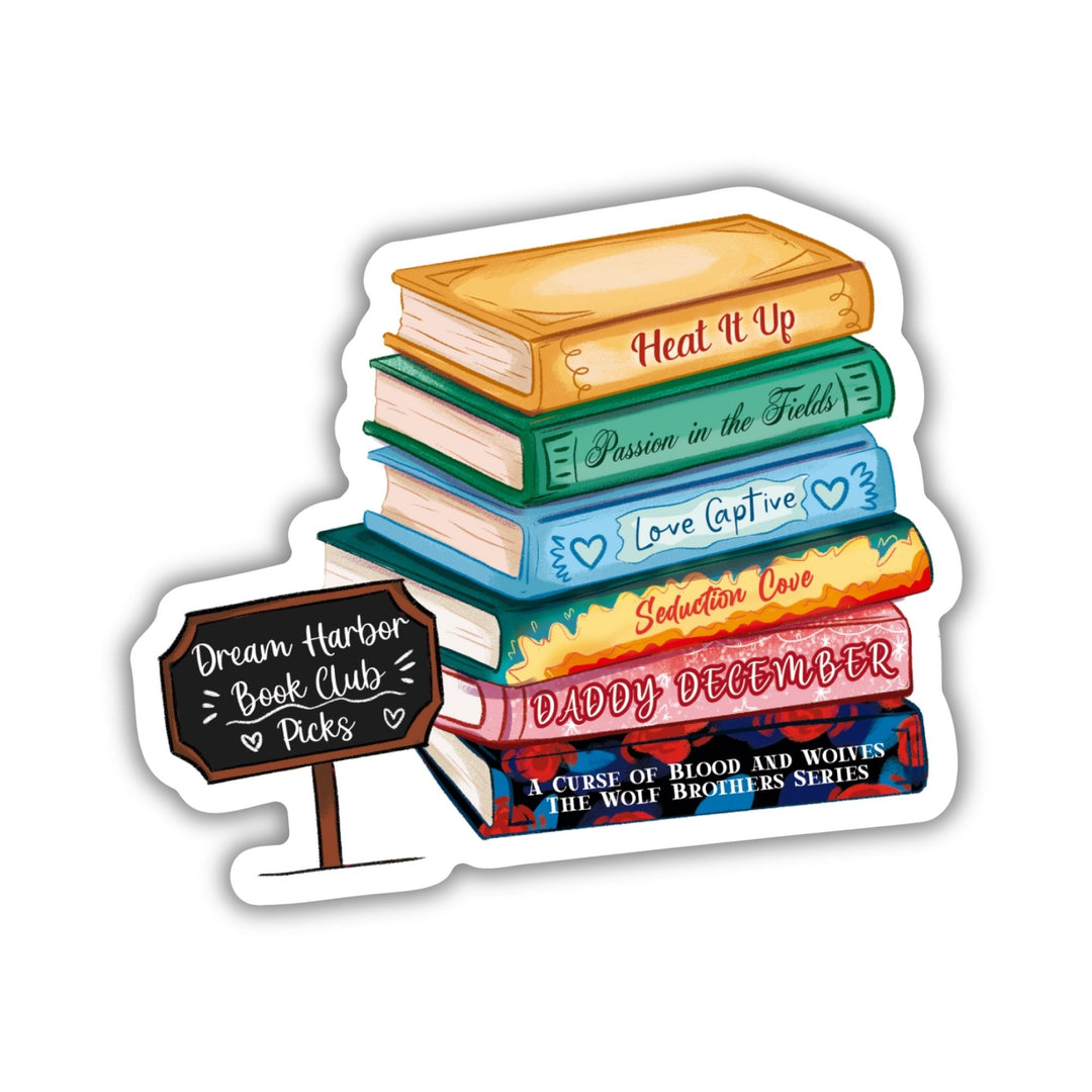 Dream Harbor Steamy Romance Book Stack Sticker | Dream Harbor