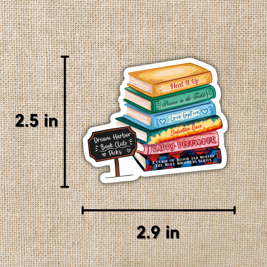 Dream Harbor Steamy Romance Book Stack Sticker | Dream Harbor