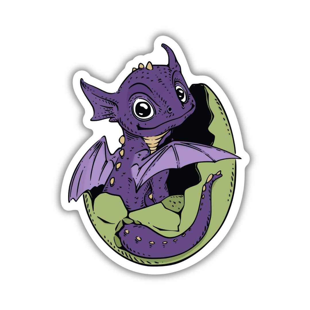 Purple Hatching Baby Dragon Sticker