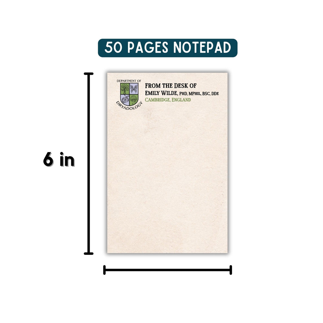Department of Dryadology Notepad | Emily Wilde