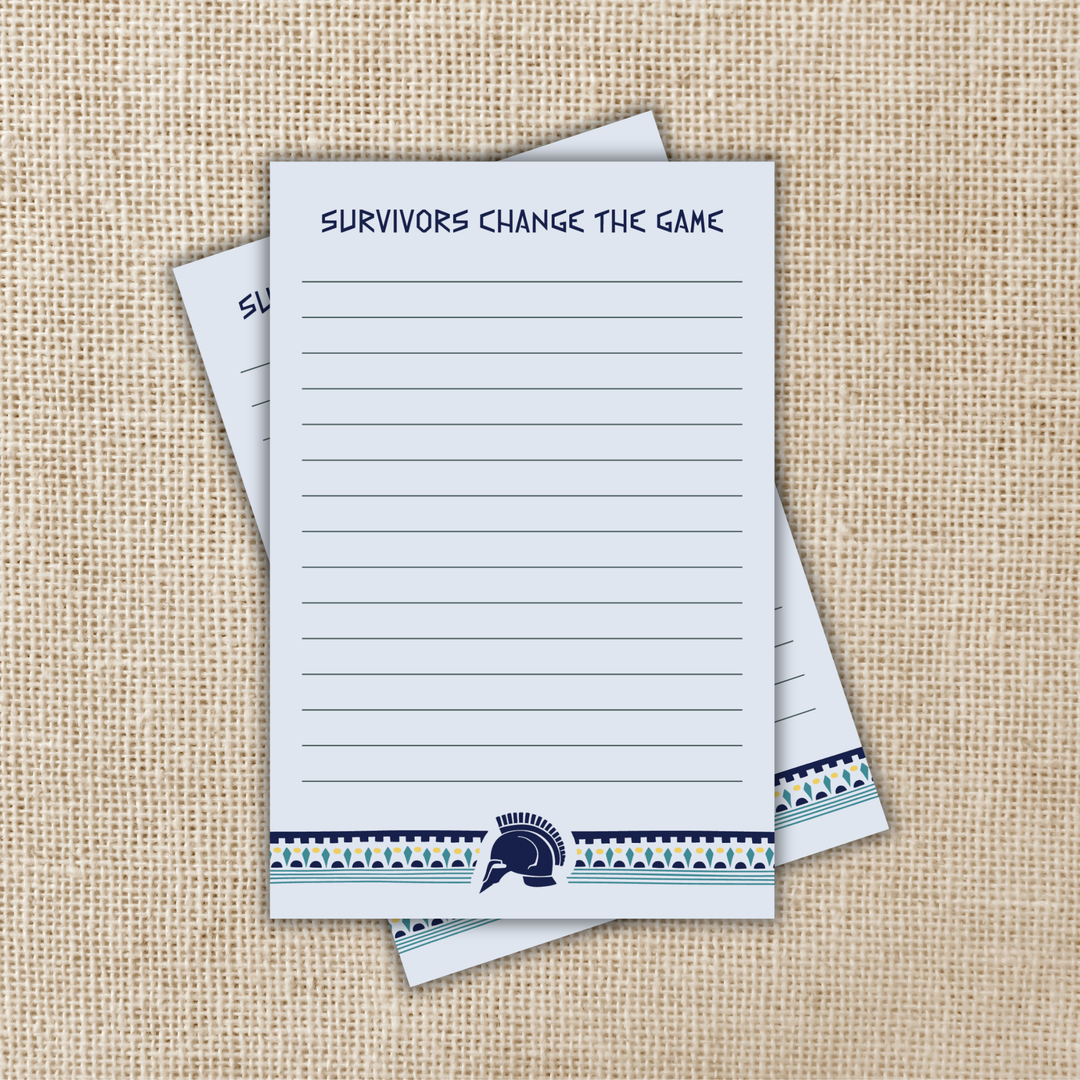Survivors Change the Game Notepad | The Games Gods Play