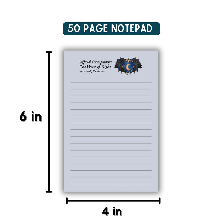 House Of Night Notepad | Crowns Of Nyaxia