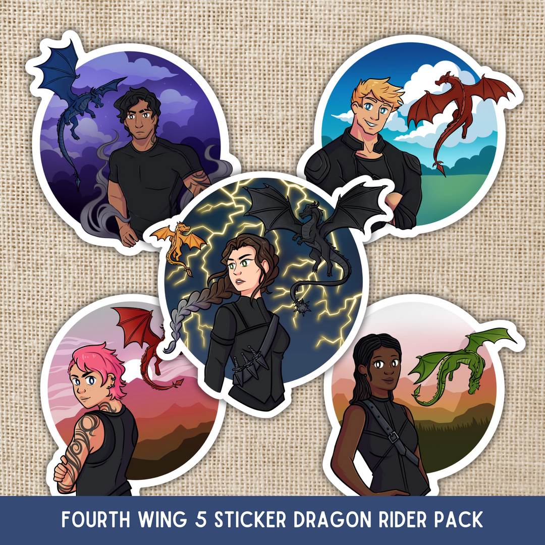 Fourth Rider Fourth Wing Dragon Rider 5 Sticker Pack | Kingdom of Threads