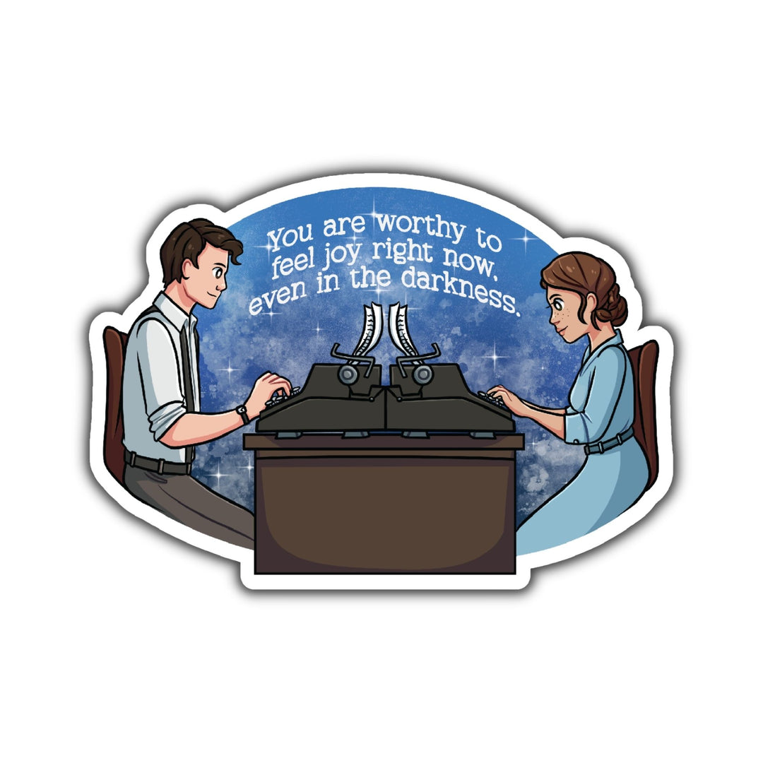 Iris & Roman Writing Together Sticker | Divine Rivals