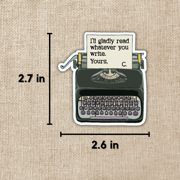 Read Whatever You Write Typewriter Sticker | Divine Rivals