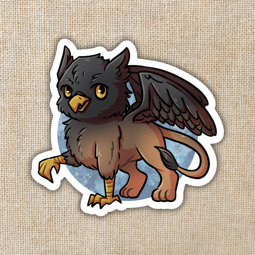 Ponder the Baby Griffon Sticker | Tomes & Tea