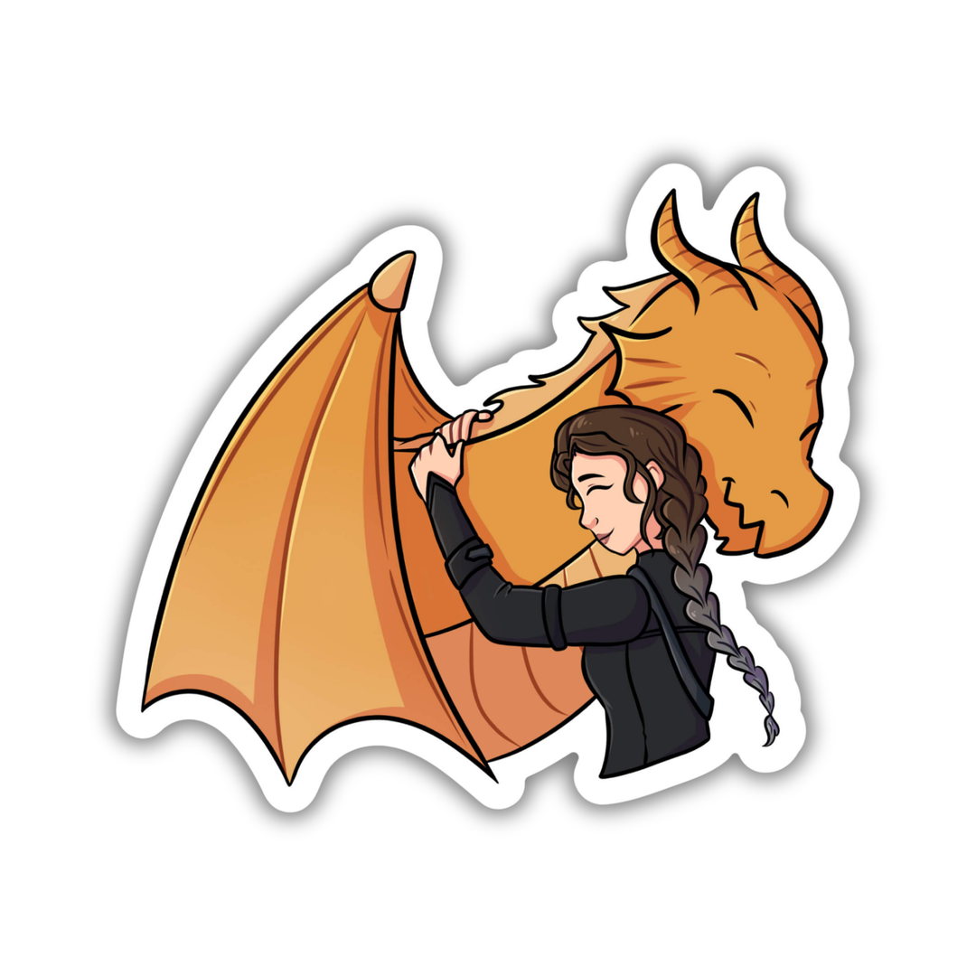 Violet Hugging Andarna Sticker | Fourth Wing