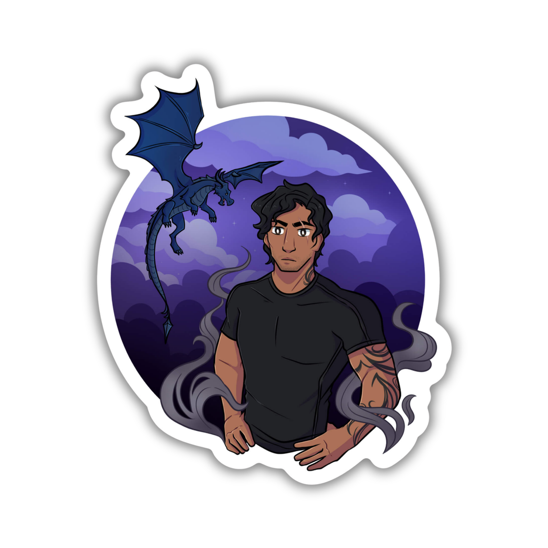 Xaden Riorson with Sgaeyl Sticker | Fourth Wing