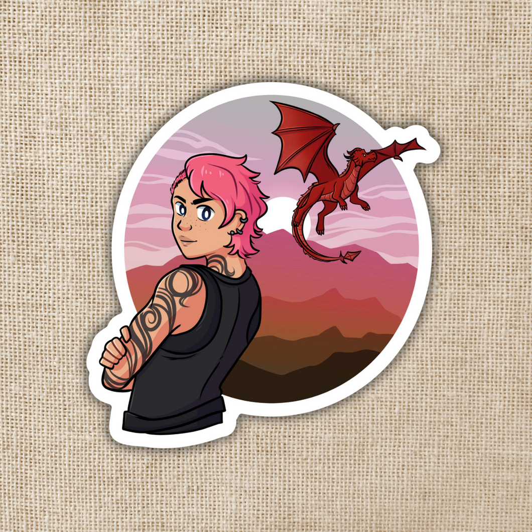 Imogen & Her Dragon Sticker | Fourth Wing