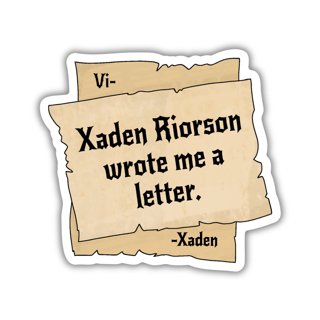 Xaden Riorson Wrote Me A Letter Sticker | Fourth Wing