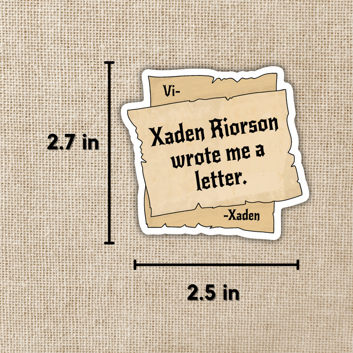 Xaden Riorson Wrote Me A Letter Sticker | Fourth Wing