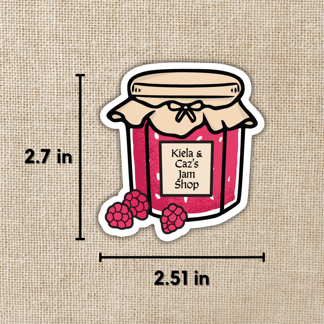 Kiela & Caz’s Raspberry Jam Sticker | The Spellshop