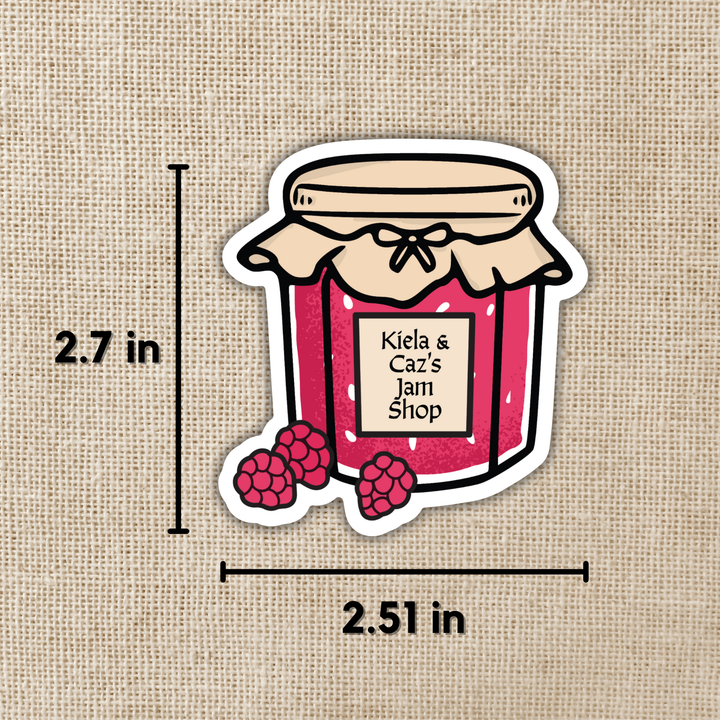 Kiela & Caz’s Raspberry Jam Sticker | The Spellshop