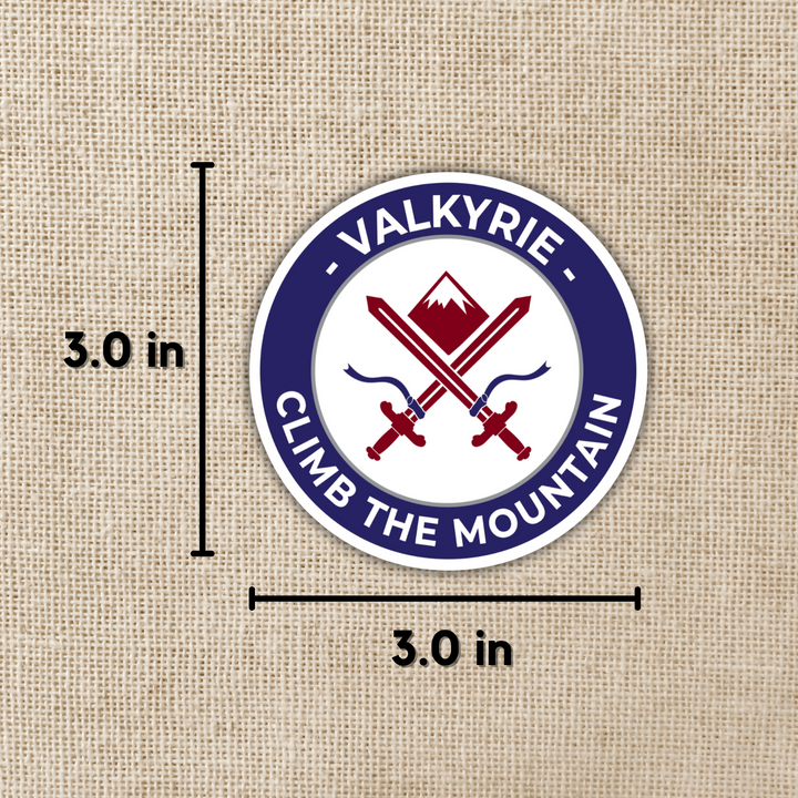 Valkyrie Climb the Mountain Sticker