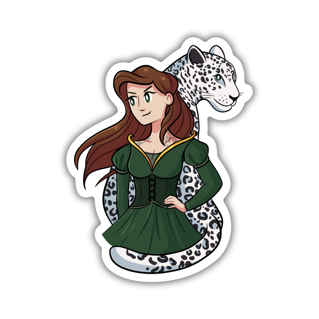 Lysandra Ghost Leopard Sticker | Throne of Glass