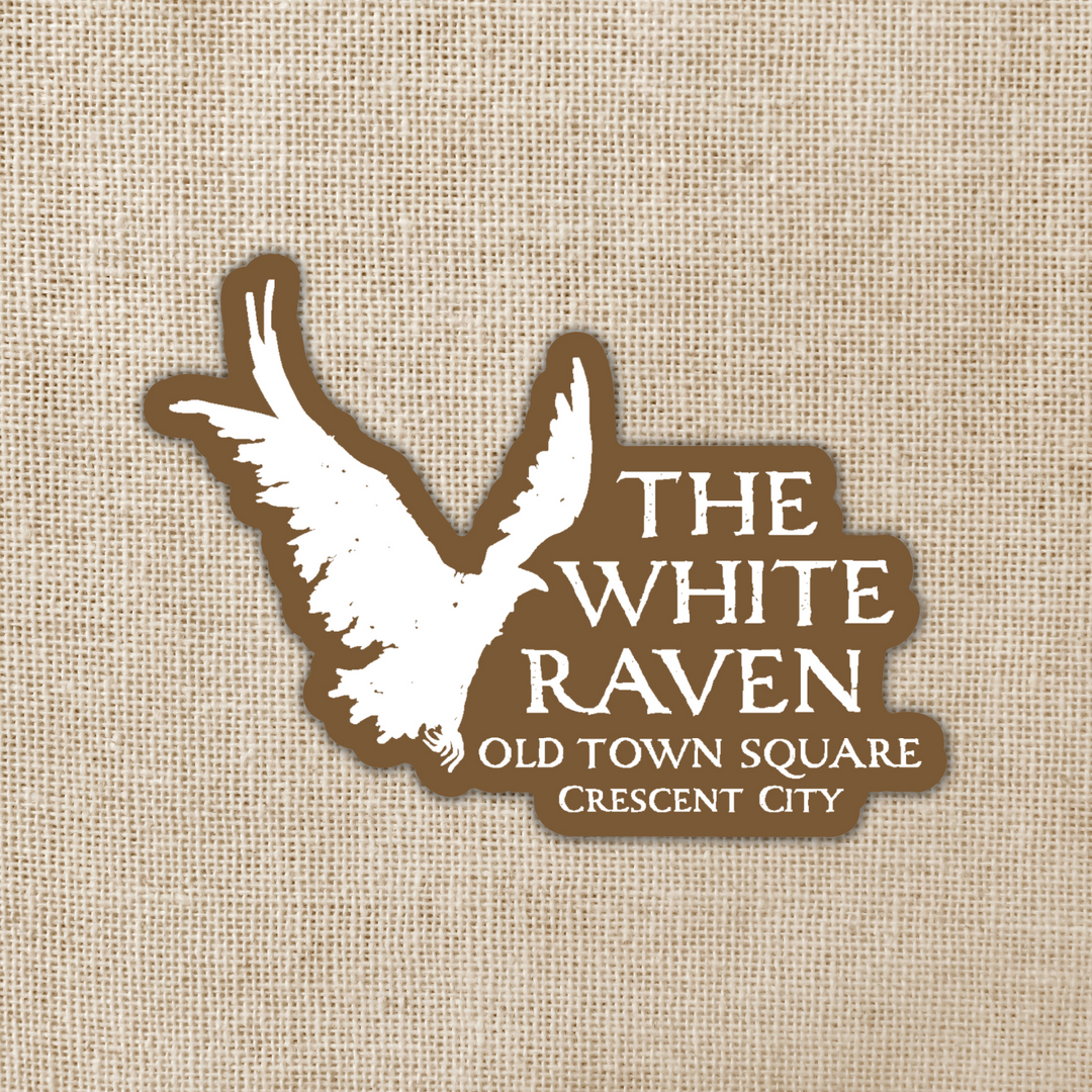 White Raven Logo Sticker | Crescent City