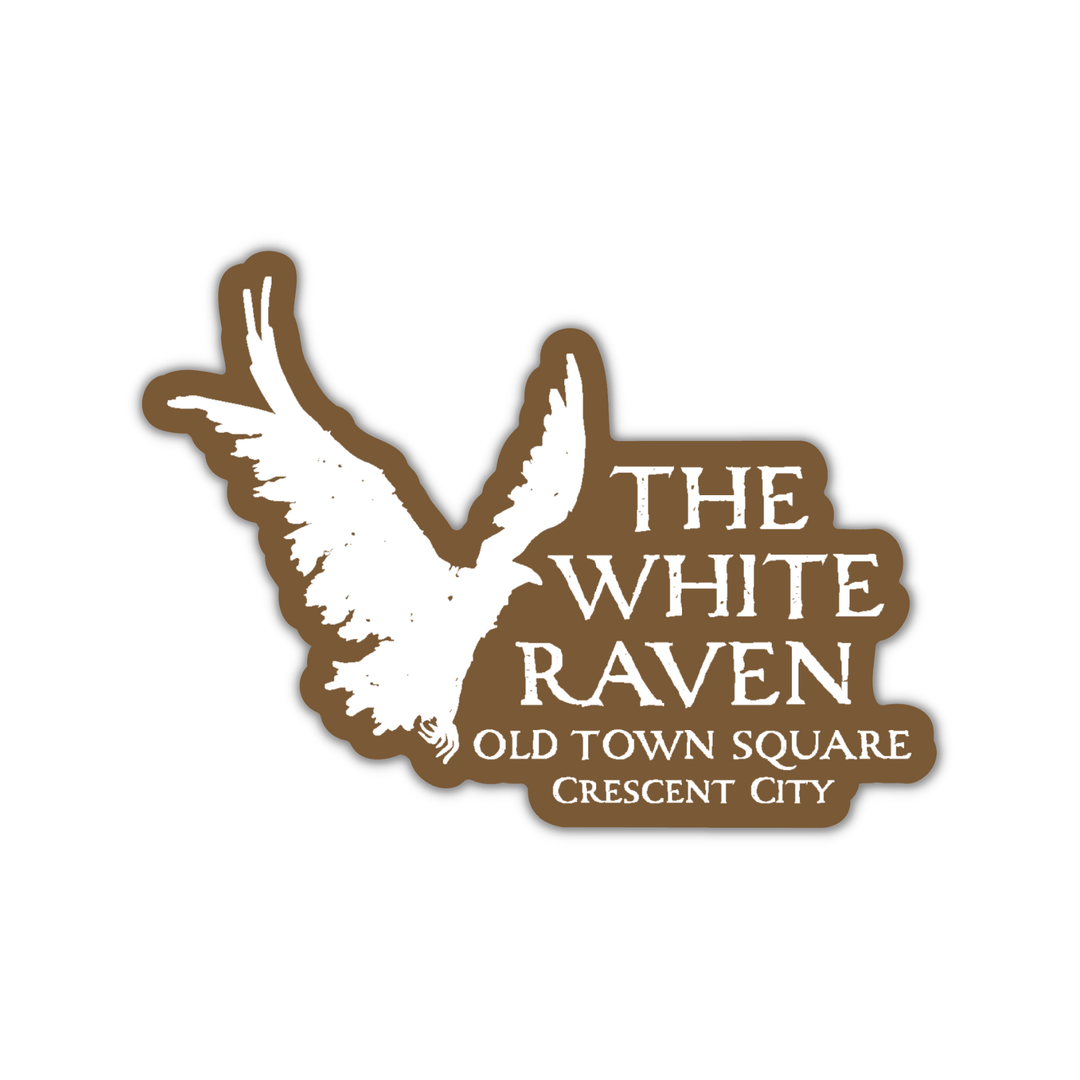 White Raven Logo Sticker | Crescent City