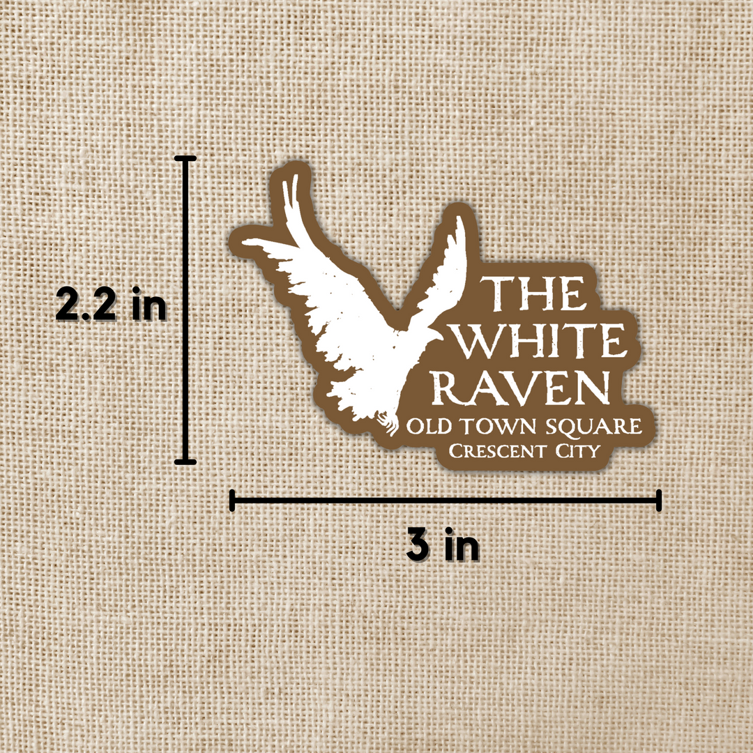 White Raven Logo Sticker | Crescent City