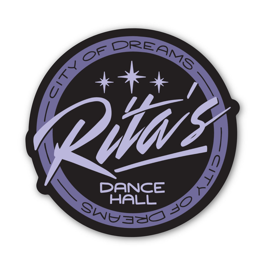  Logo sticker for ‘Rita’s Dance Hall’ from ACOTAR, around the edges reads ‘City of Dreams.’ 