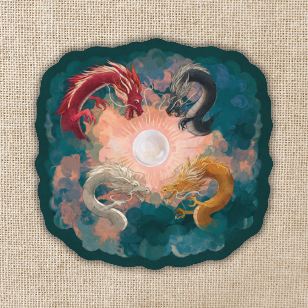 The Four Dragons Sticker | Daughter of the Moon Goddess