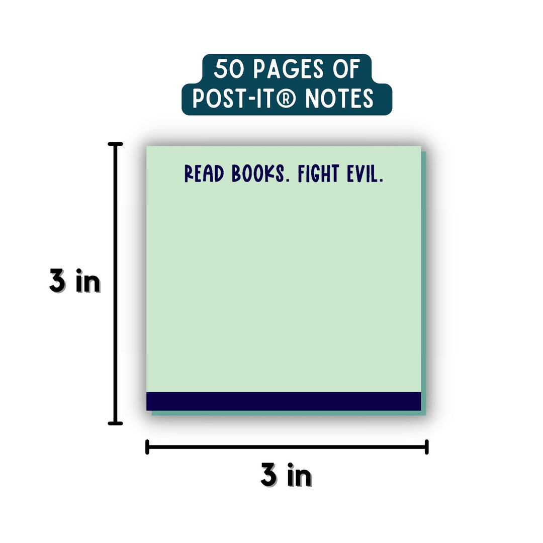Read Books Fight Evil Sticky Notes