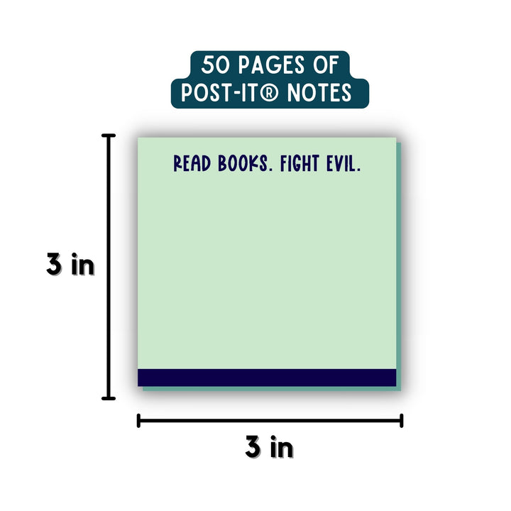 Read Books Fight Evil Sticky Notes