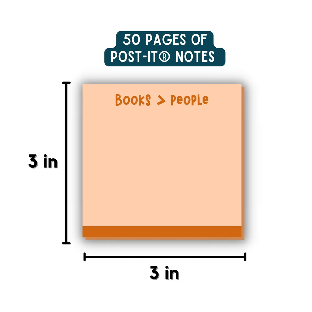 Books Are Better Than People Sticky Notes