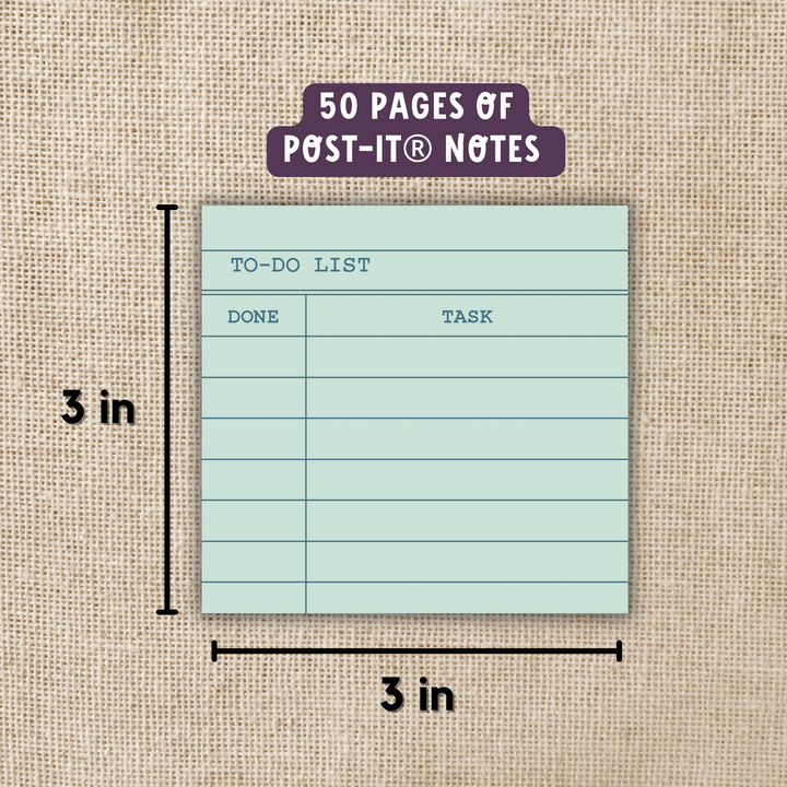 Library Card To-Do List Sticky Notes