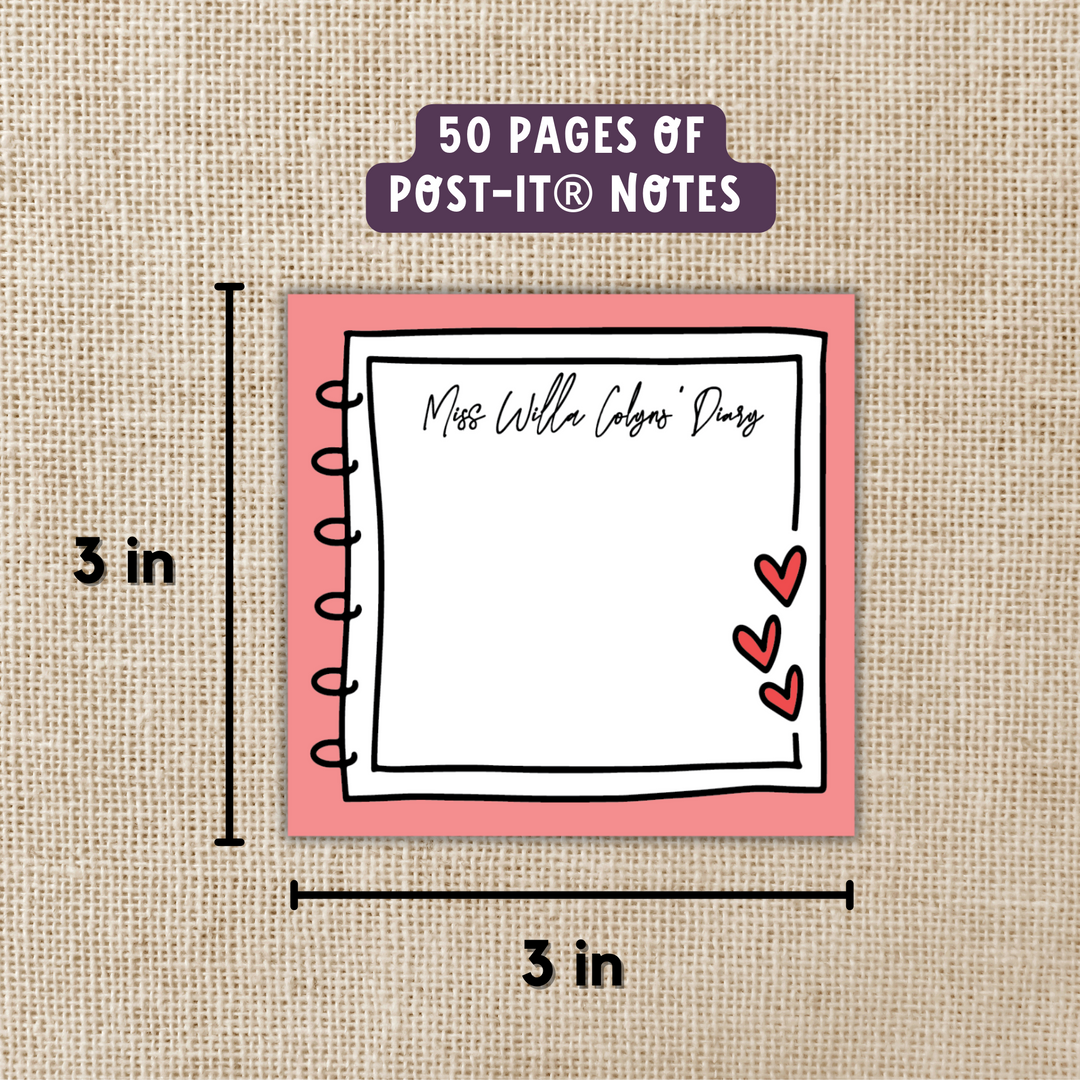 Miss Willa Colyns' Diary Sticky Notes | From Blood & Ash