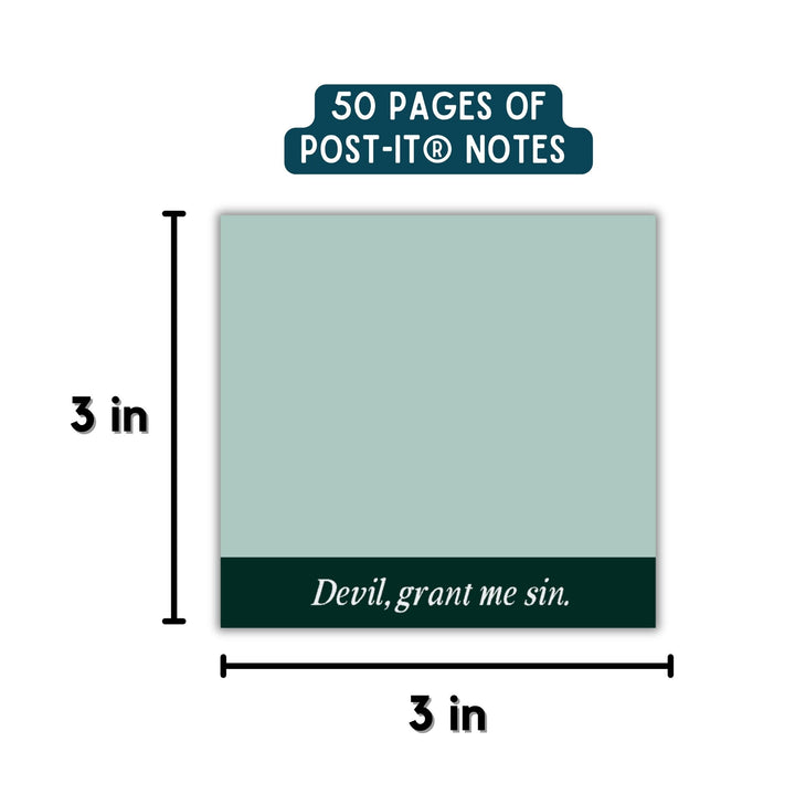 Devil Grant Me Sin Sticky Notes | Throne Of The Fallen