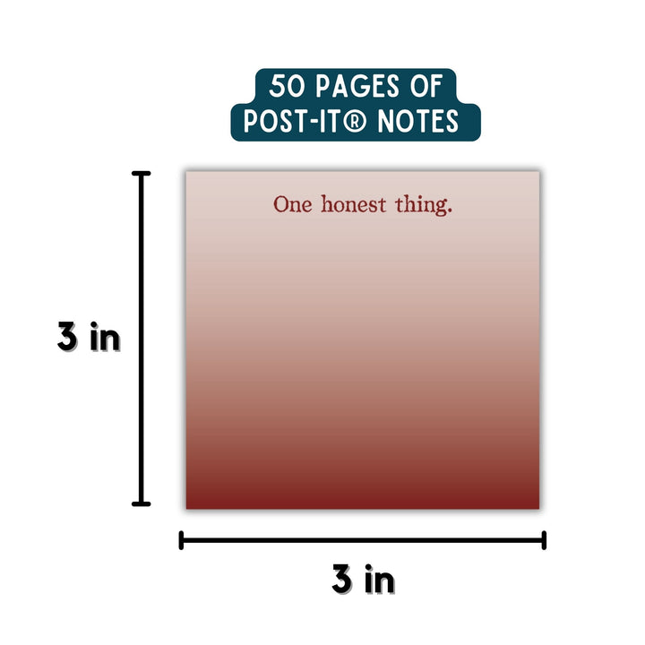One Honest Thing. Sticky Note | Crowns Of Nyaxia