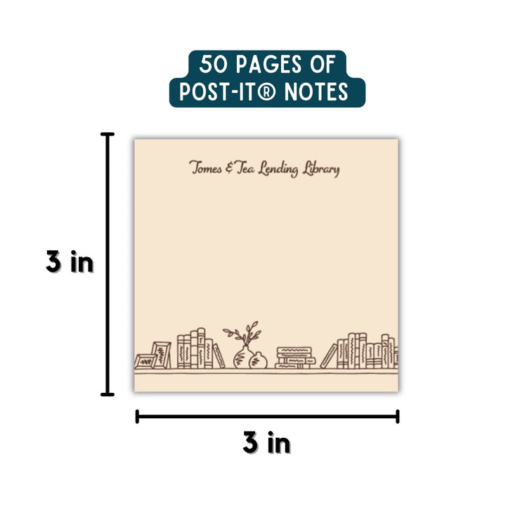 Tomes & Tea Lending Library Sticky Notes | Tomes & Tea
