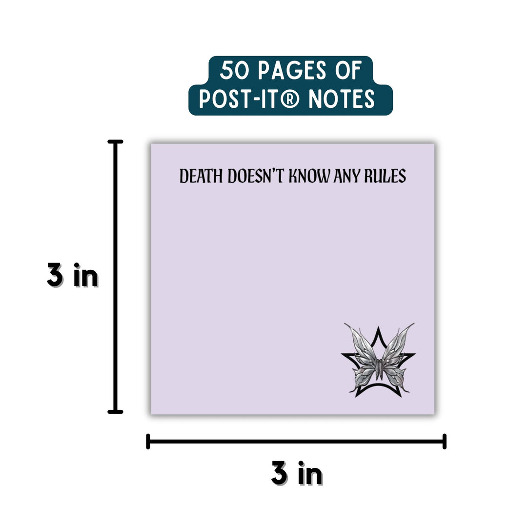 Death Doesn’t Know Rules Sticky Notes | The Games Gods Play