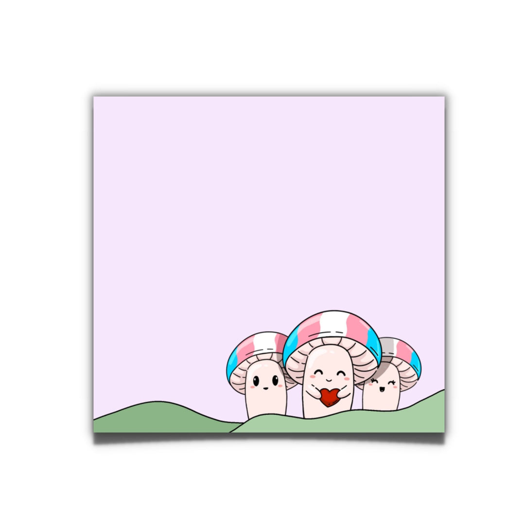 Trans Pride Mushroom Sticky Notes