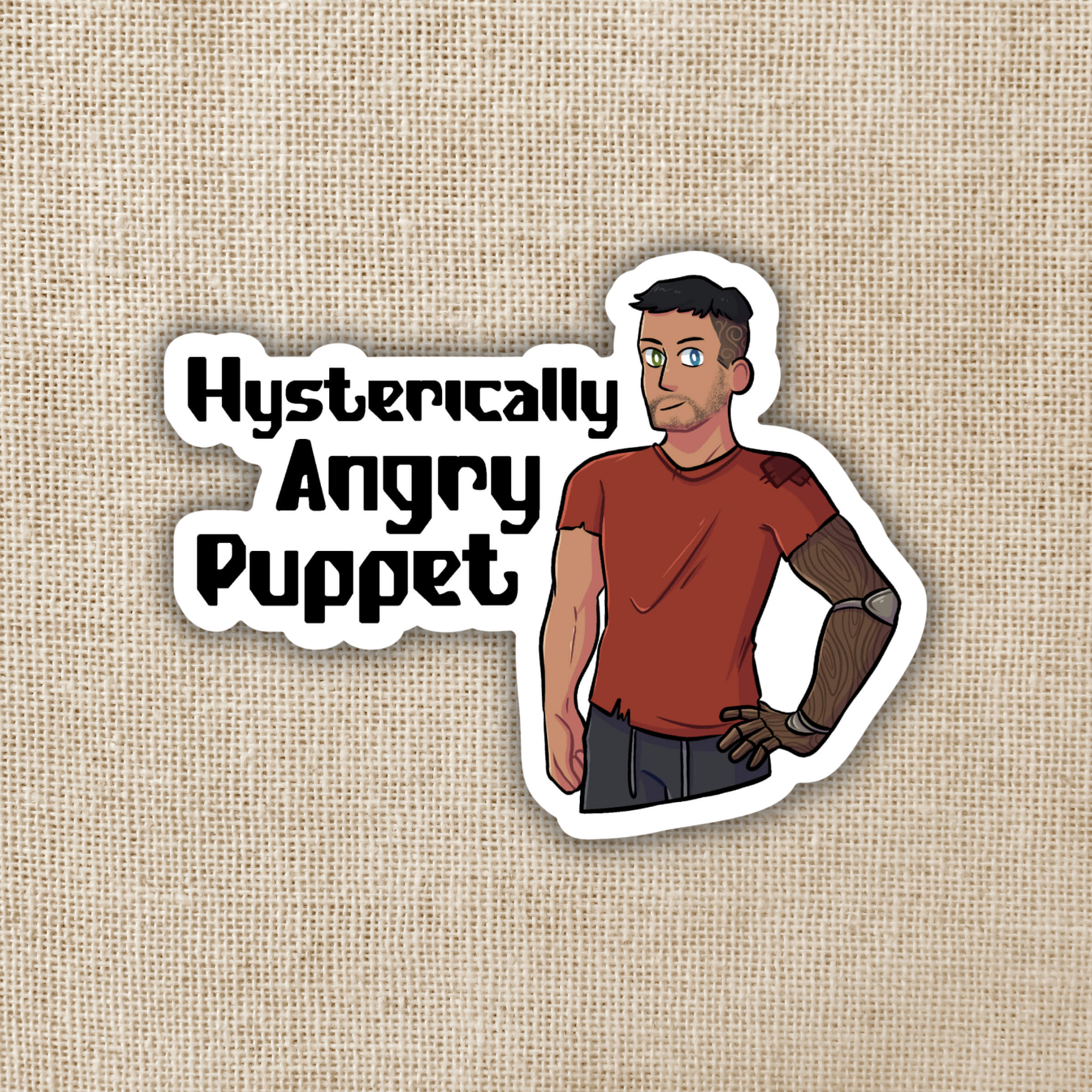 Anger Puppet Hysterically Angry Puppet Sticker | TJ Klune | Kingdom of Threads