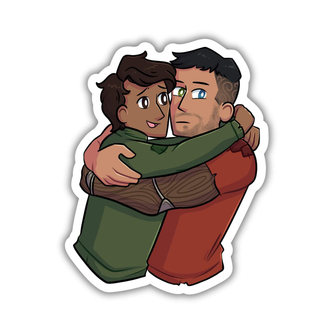 Victor & Hap Hugging Sticker | In The Lives of Puppets