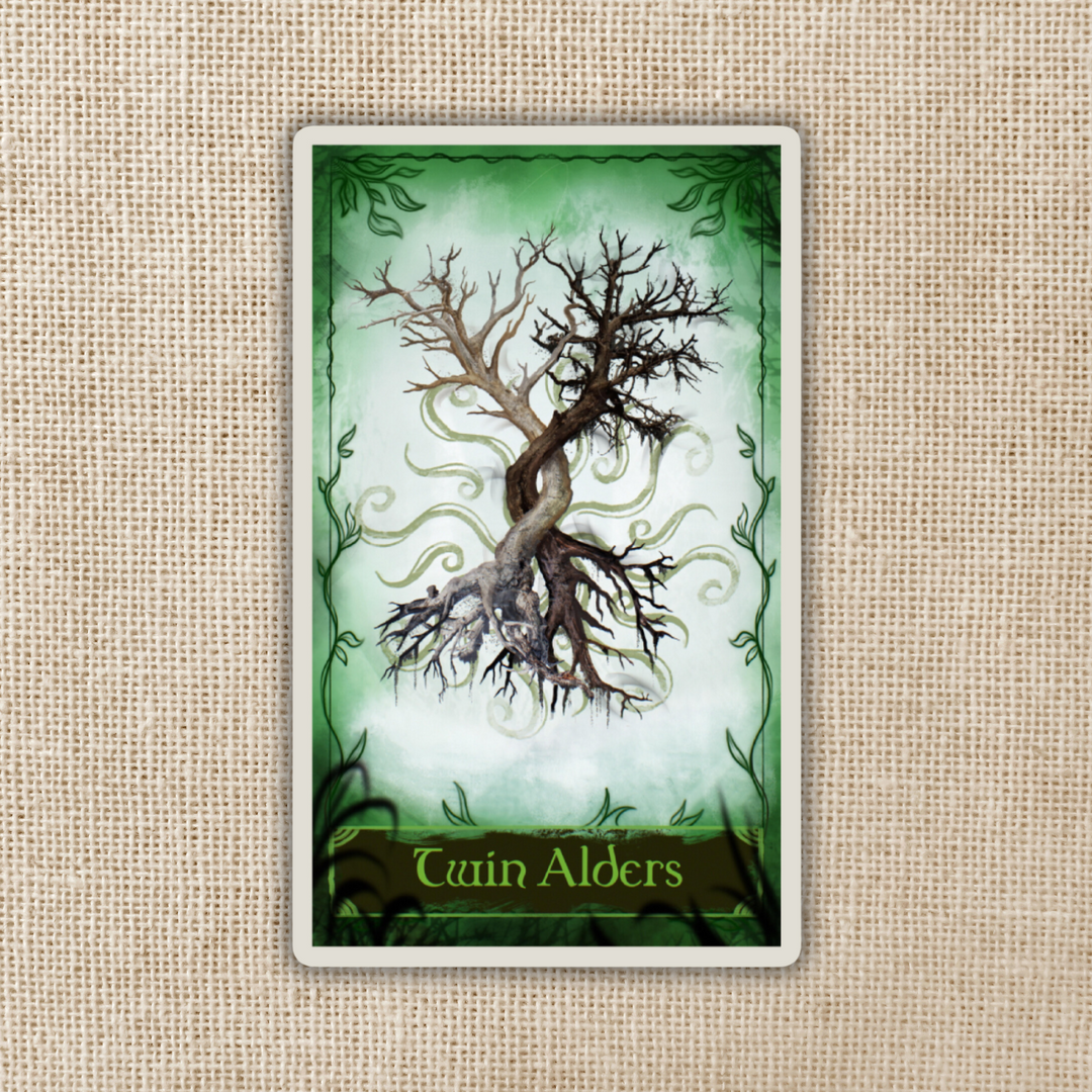 Twin Alders Card Sticker | One Dark Window