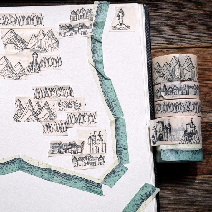 Fantasy Shoreline Washi Tape - Mapmaker Series