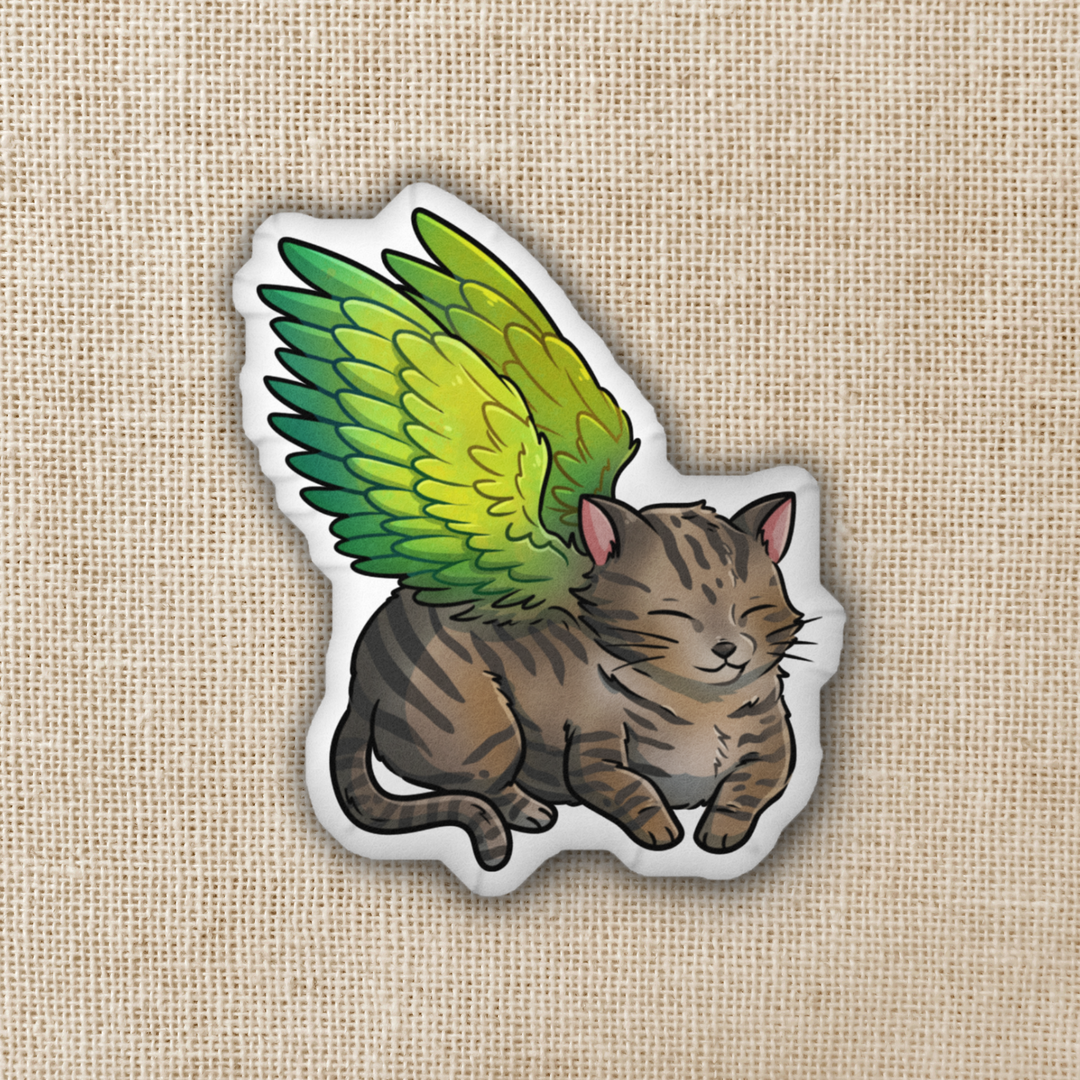 Winged Tabby Cat Pillow | The Spellshop