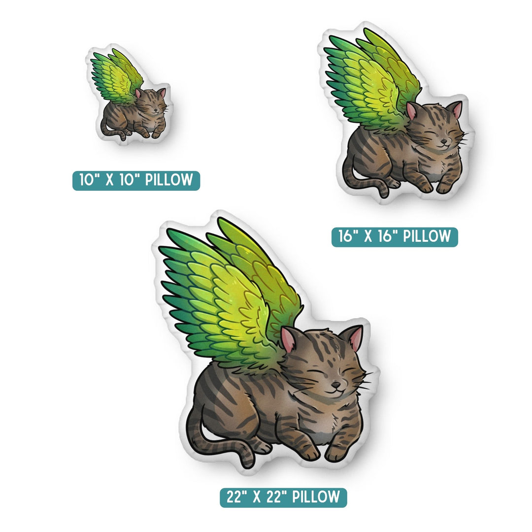 Winged Tabby Cat Pillow | The Spellshop