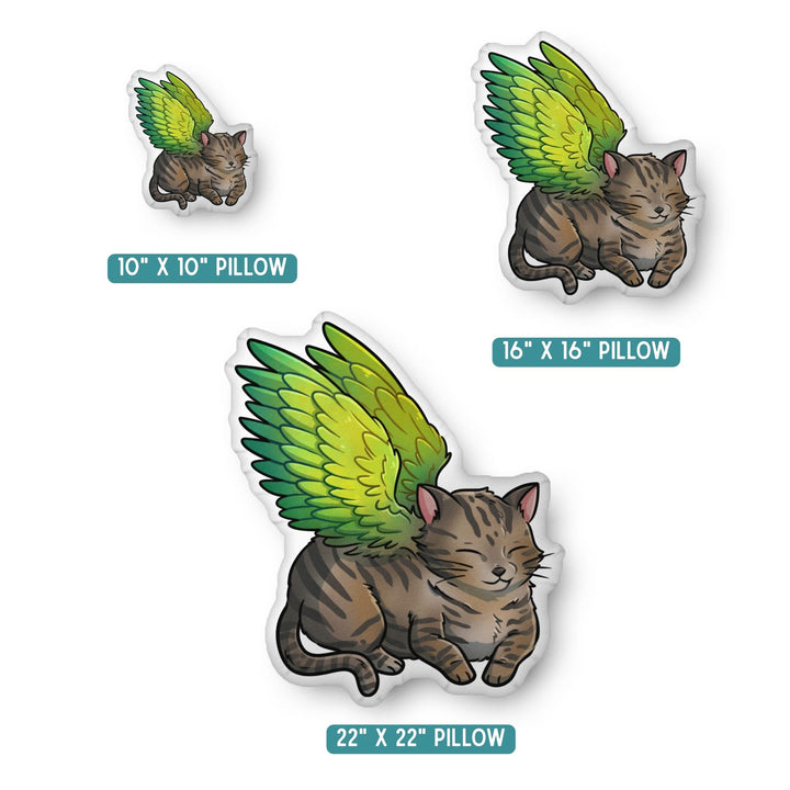 Winged Tabby Cat Pillow | The Spellshop