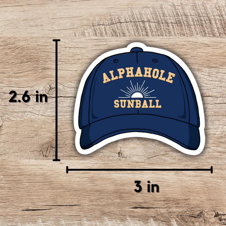 Alphahole Sunball Baseball Cap Sticker | Crescent City House of Earth and Blood Inspired