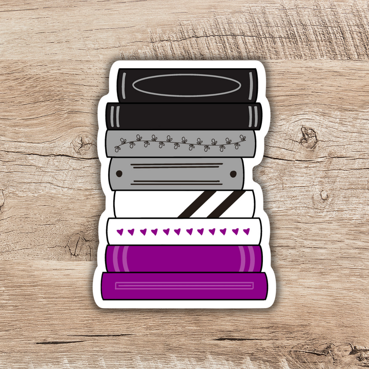 Asexual Pride Flag Book Stack Sticker
