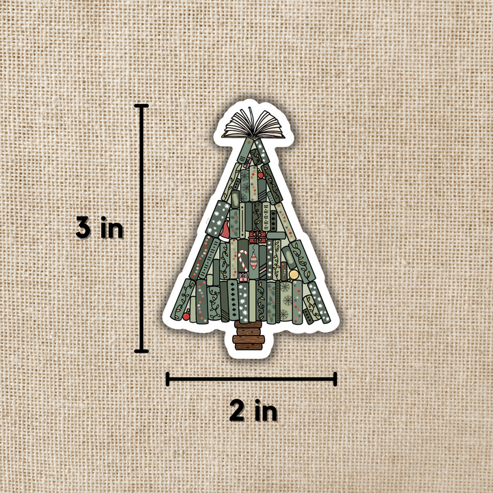 Book Christmas Tree Sticker